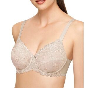 Wacoal Sz 40DDD Renaissance Rose Underwire Bra in Buff Style 85720